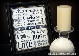 Wedding Subway Art Picture - Pink Polka Dot Creations