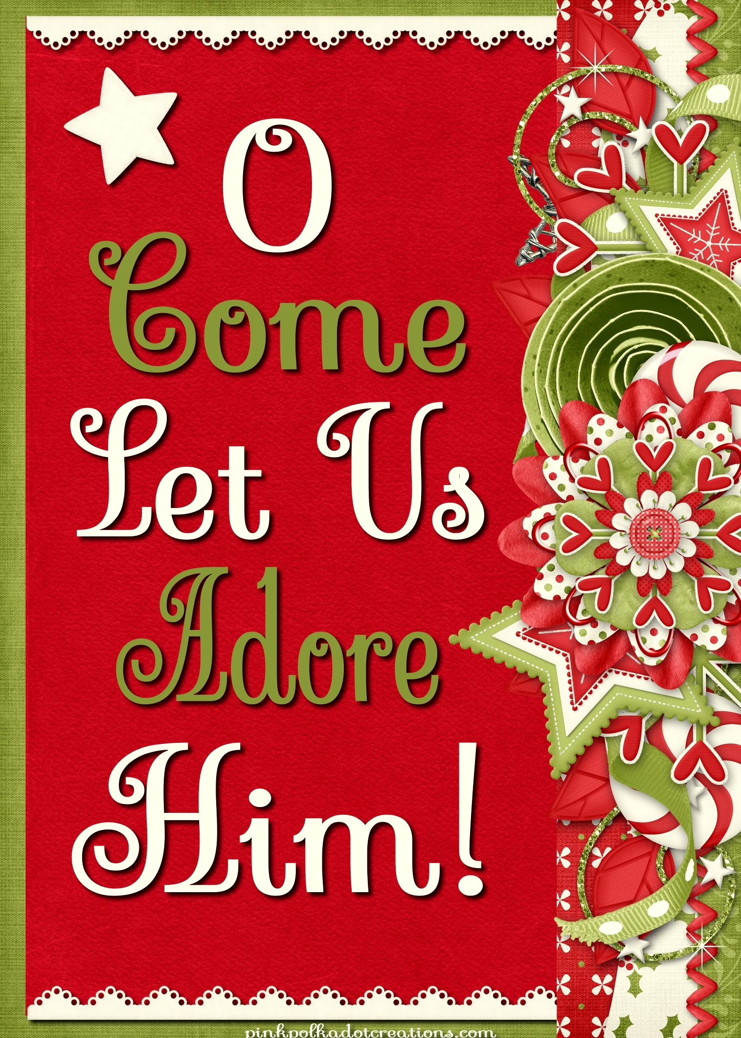 o come let us adore him printable Archives Pink Polka Dot Creations