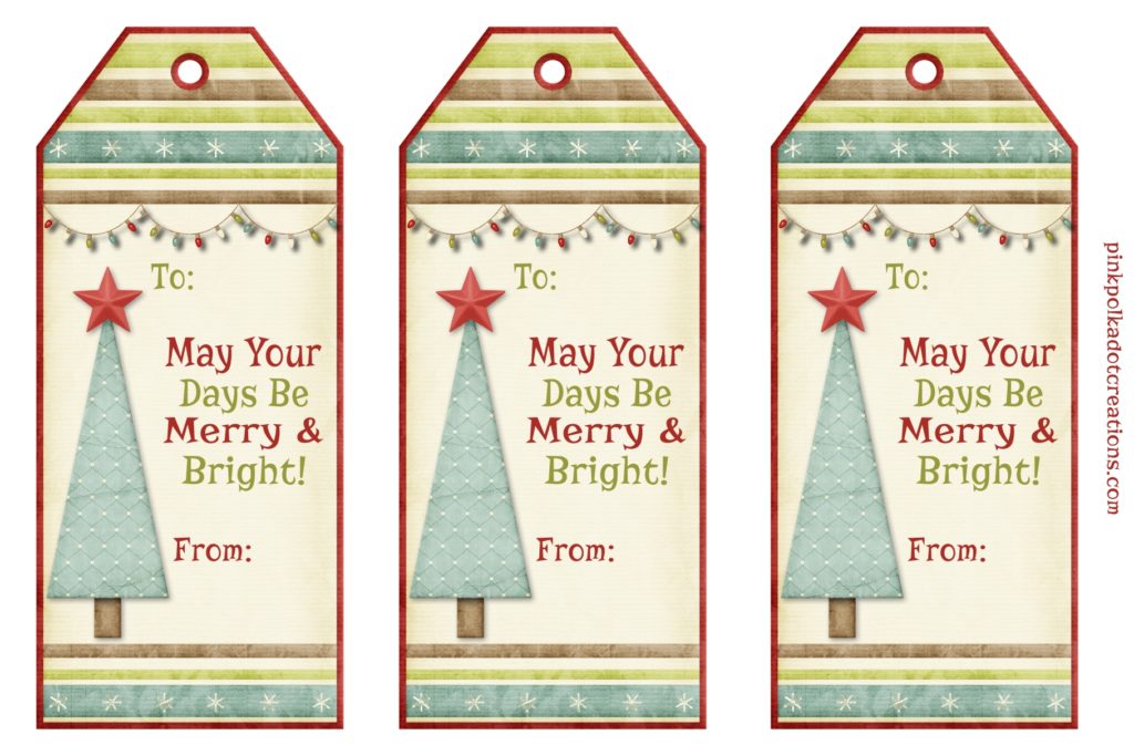 Free Printable Christmas Tags - Pink Polka Dot Creations