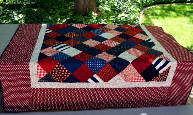 picnic charm quilt on point - Pink Polka Dot Creations